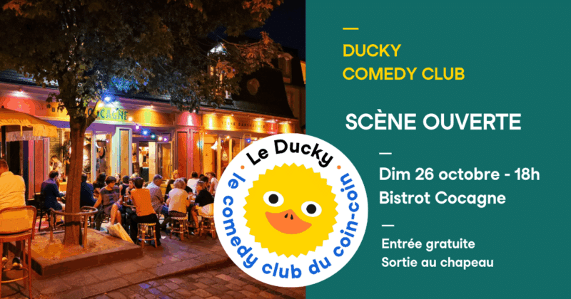 Visuel de l'événement Ducky Scène Ouverte – Bistrot Cocagne - dimanche 26 octobre 2025