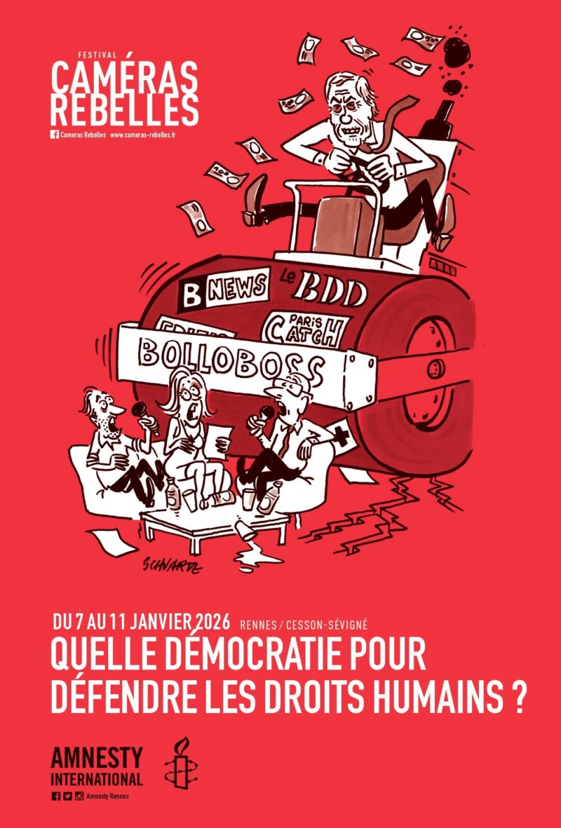 Visuel de l'événement Festival Caméras Rebelles d’Amnesty International Rennes -10ème édition - dimanche 11 janvier 2026