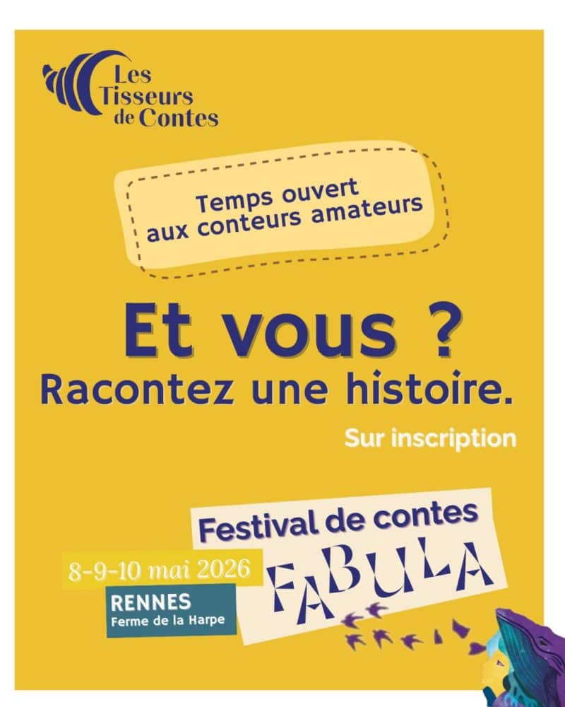 Visuel de l'événement Apéro conté : Conteurs amateurs – sur inscription | Festival Fabula - dimanche 10 mai 2026