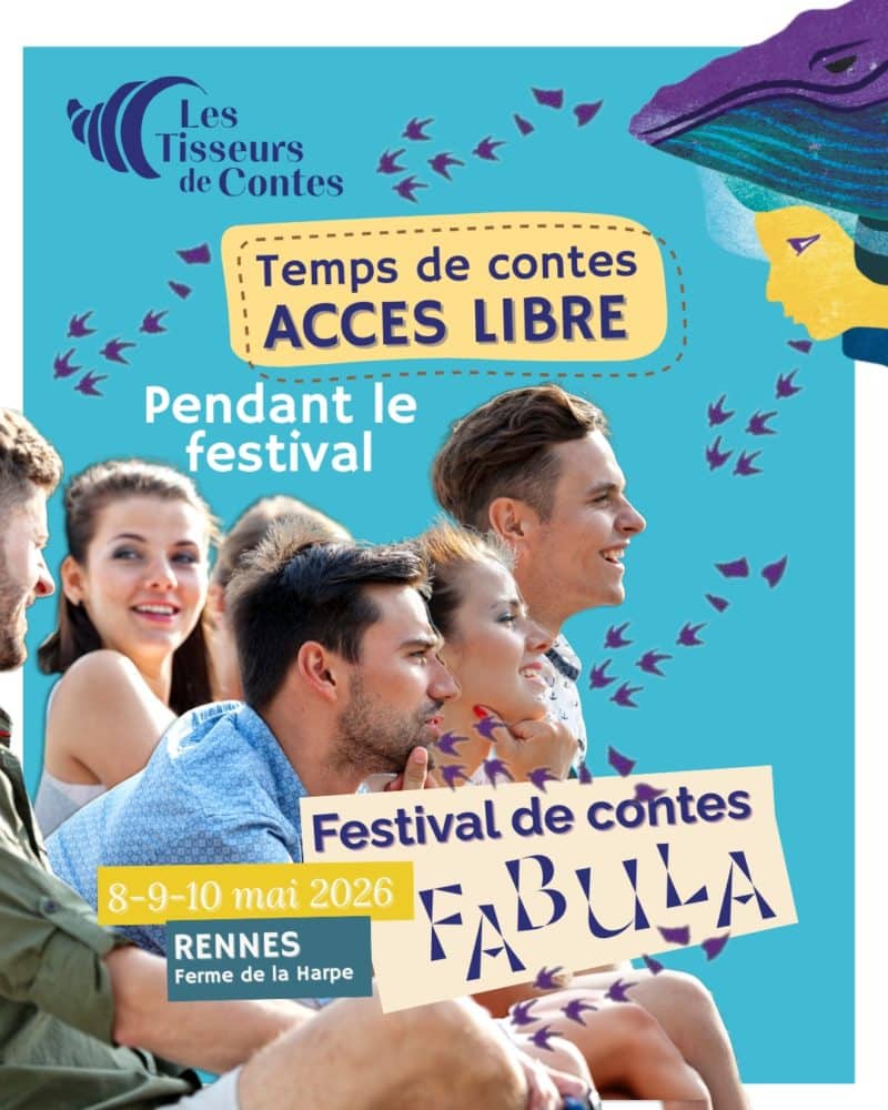 Visuel de l'événement Histoires en plein air à Rennes – accès libre | Festival Fabula - dimanche 10 mai 2026